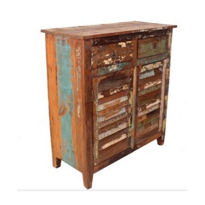 NARBONNE RECYCLED WOOD DISPLAY CABINET INDUSTRIAL STORAGE CABINET WOODEN CHEST OF DRAWERS