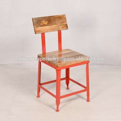 INDUSTRIAL DINING CHAIR, WOODEN DINING ROOM FURNITURE, HOME BAR RESTAURANT FURNITURE